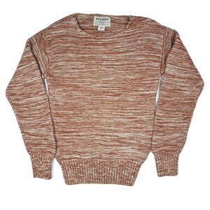 Filson Lake Quinault Sweater Womens XS Cotton Pullover Striped Red Rust Crewneck